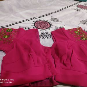 Beautiful  Dark Magenta Colour Hand Work Blouse