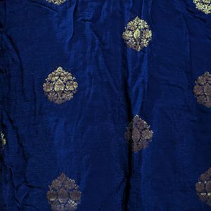 Dark Blue With Golden Shimmer Thread Work