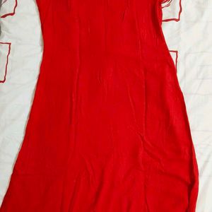 Kurti Red Coloured For Women Cozy Daily Wear