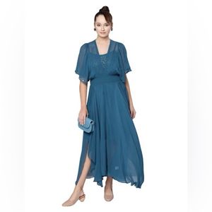 Label Ritu Kumar Teal Maxi DressWith Camisole