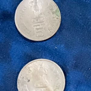 5 Ruppee Indira Gandhi Logo Coin