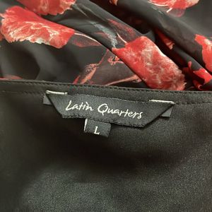 Latin quarter red and black floral dress