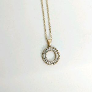 Diamond Gold Pendant With Golden Chain