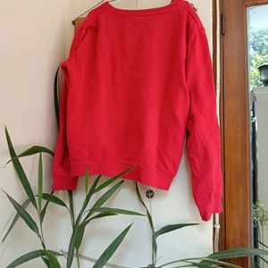 Red Colour Sweatshirt For Women