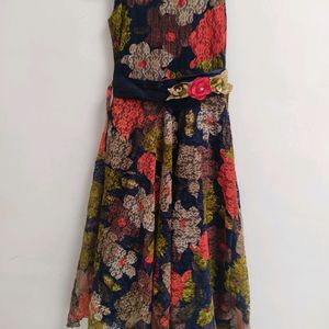 Floral Gown With Ponchoo