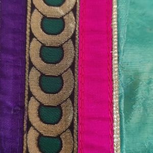 Silk Saree With Velvet Work