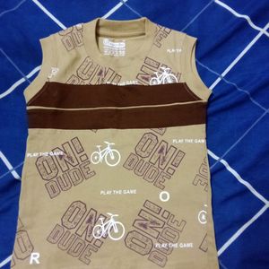 Debackers Kids T-shirt(12-18months)&Kids Cotton Vest-50 Cm(Pack Of 2)