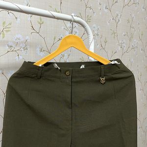 Olive Green Formal Pants For Women