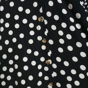 Branded Black Polka Plussize Midi Dress 👗