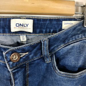 Only Blue Torn Skinny Fit Jeans