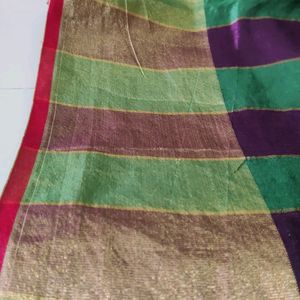 Cotton Silk Saree With Stitched Blouse