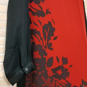 Black Flover Red Combination Top, M Size