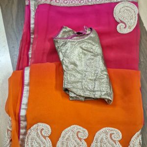 Double Shaded Saree With Blouse