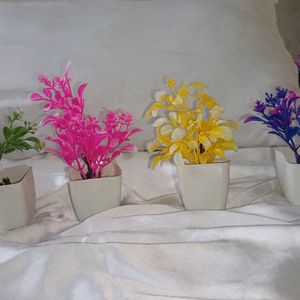 4pc Mini Artificial Plants for Home & Office Decor