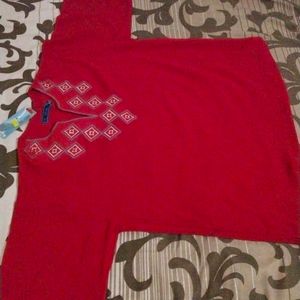 Slok Red Classy Short Kurti