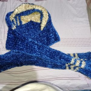 Blue Cute Cap Scarf