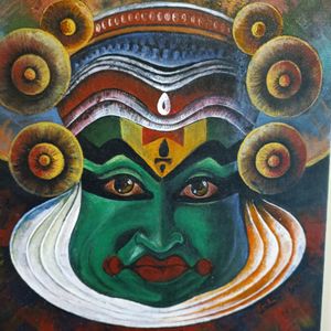 Kathakali - Acrylic Painting On Canvas 12"16"