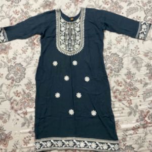 Grey Embroidery Kurti 🩶