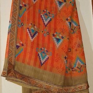 Orange marble saree