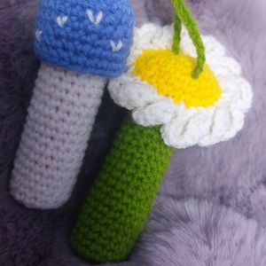 Crochet Mushroom Lipbalm Holder