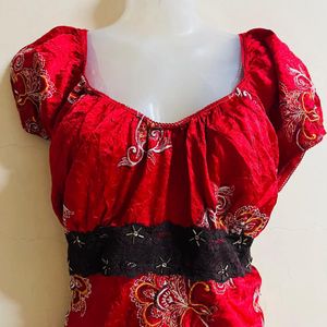 Korean Stylish Red Plus Size Mini One Piece