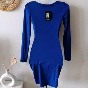 Fashion Nova Royal Blue Ruched Dress