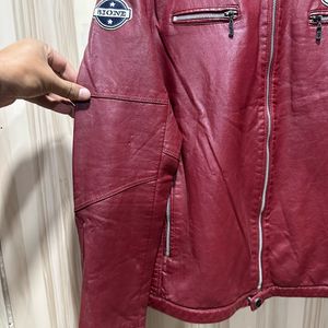 Biker PU Leather Maroon Jacket