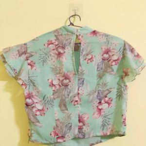 Floral Print Korean Top