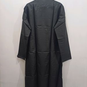 Silk Kurta Chudidar Set (Black With Work)