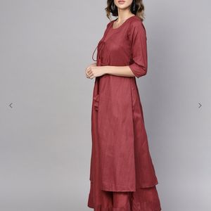 Aks Checked Gown Dress