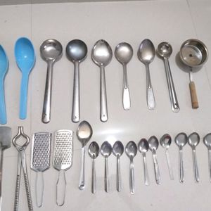 kitchen spoon combo steel, sansi, serving kanchi