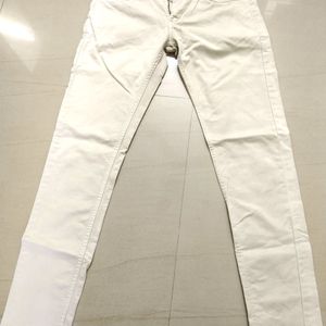 Cream Colour Cotton Jeans