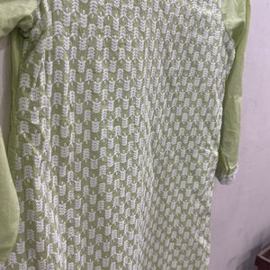 Green Embroidered Kurta