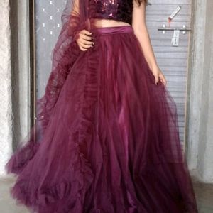 Purple 💜 Heavy Flare Lehnga 😍I Only Wear One Time...It's Totally New 🆕 My Hight Is 5.6 Inch It's Totally Perfect 😍🔥Go For It Guyes Hurry Up