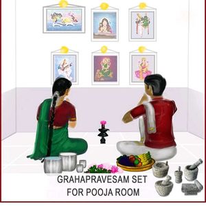 Stone Miniature Kitchen Set for Kids,Pooja Purpose