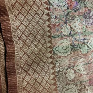 Digital Soft Rich Pattu Cream  Saree