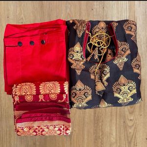 Silk Suit Pant & Dupatta Set