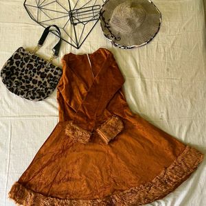 Velvet Mini Flared Dress 👒🐣🌻
