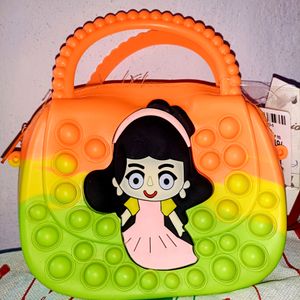 Cute Doll Print Sling Bag For Kids