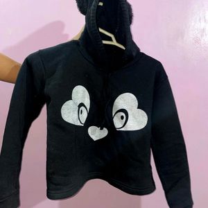 Black sweater with bunny ears