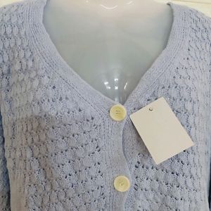 Lavender Crochet Crop Cardigan