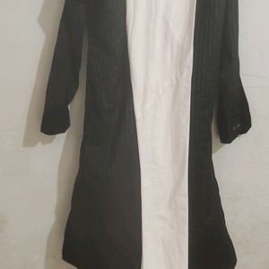 Black Kurta Off White Pajama