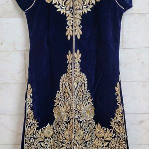 Embellished Velvet Kurta