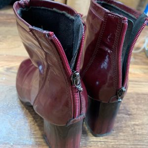 Maroon Heel Boots.