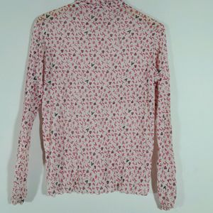 Pink Printed Mesh Top(women's)