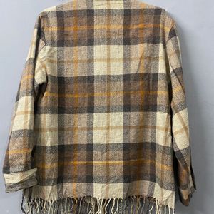 Vintage 1970s Checked Wool Shirt Jacket