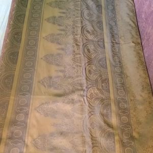 Elegant Copper Shade Saree With Grey Woven Work