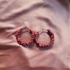 Pink Scrunchie Earrings