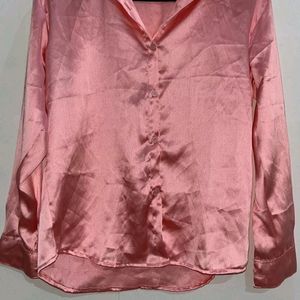 Price Drop🌟Graceful Satin Women Shirts Pink.!!