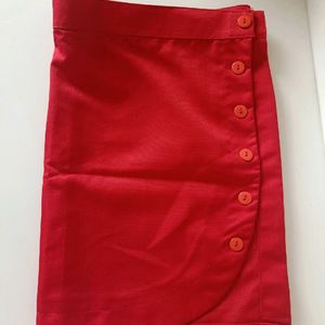 Red Overlap Skirt